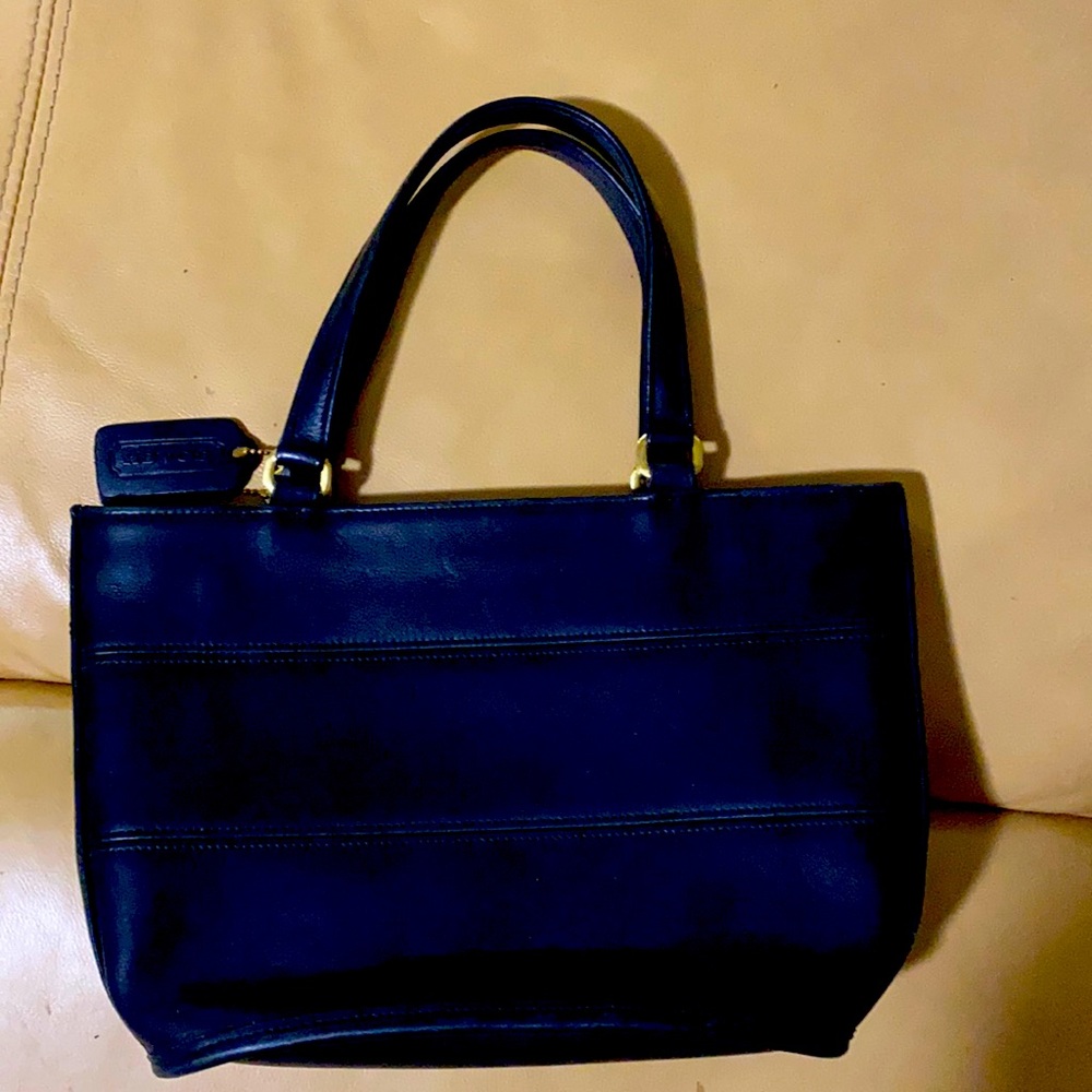 Vintage Coach black leather small handbag